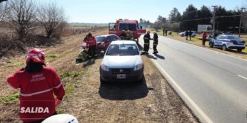 Colisión entre dos autos por alcance, en Ruta 12