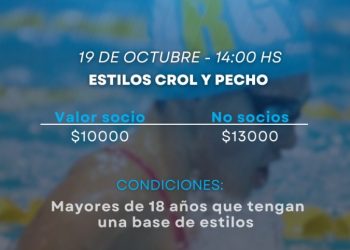 El Club San Martín realizará una clase de perfeccionamiento técnico sobre natación