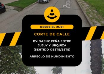 Desde hoy estará cortado un tramo del Bulevar Sáenz Peña