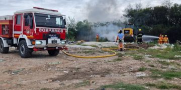 Se incendió una cava en el predio de La Cantera