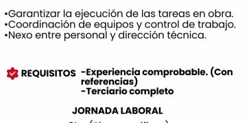 Búsqueda laboral: encargado de obra