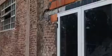 El Club San Martín realiza obras de refacción sobre la pared de calle Santa Fe