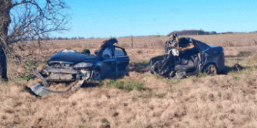 Accidente en Ruta 8: un automóvil chocó contra un árbol y se partió a la mitad