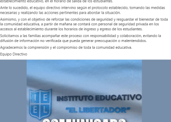 El IEEL reforzará sus medidas de seguridad en el ingreso al establecimiento