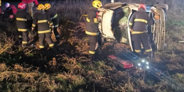 Vuelco en solitario en ruta 12
