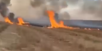 Bomberos combatieron un foco de incendio en el ingreso al balneario La Boca