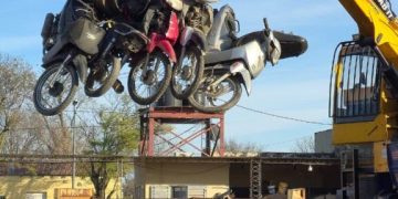 Se compactaron 150 motocicletas secuestradas