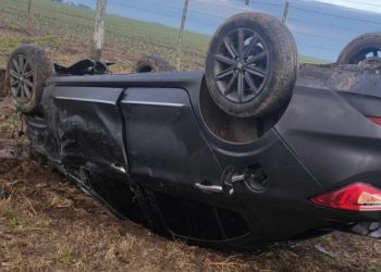 Un automóvil sufrió un vuelco en solitario en Ruta Provincial 3
