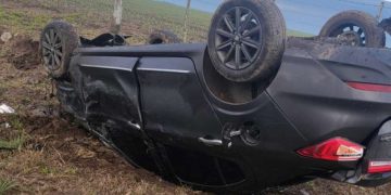 Un automóvil sufrió un vuelco en solitario en Ruta Provincial 3